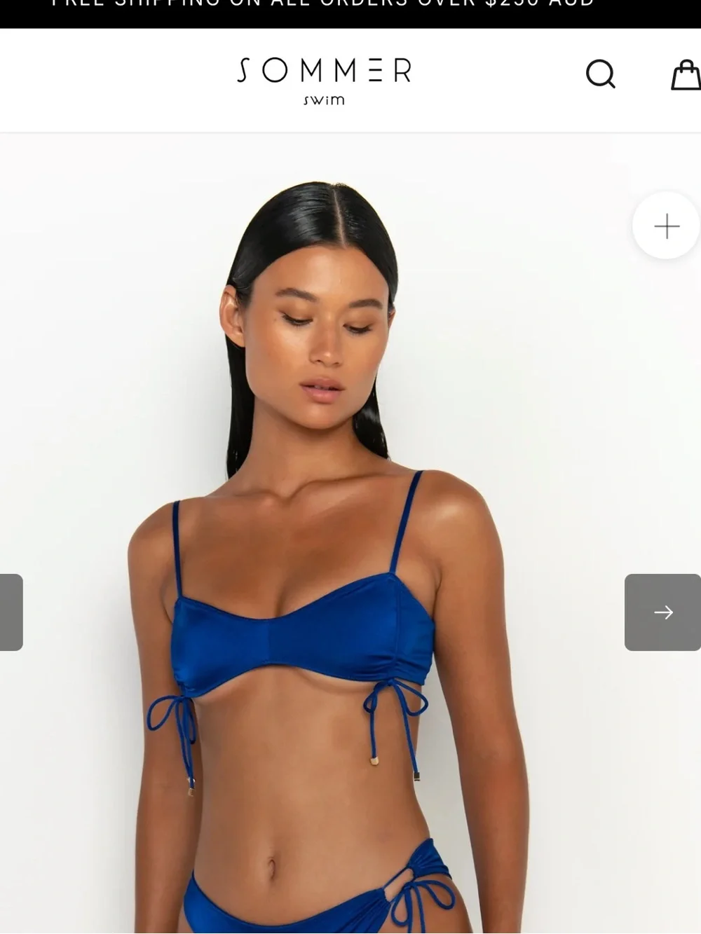 SOMMER SWIM SZ S WORN 1X BEA MALTESE BRALETTE BIKINI TOP & STRING BOTTOM blue - Picture 3 of 16